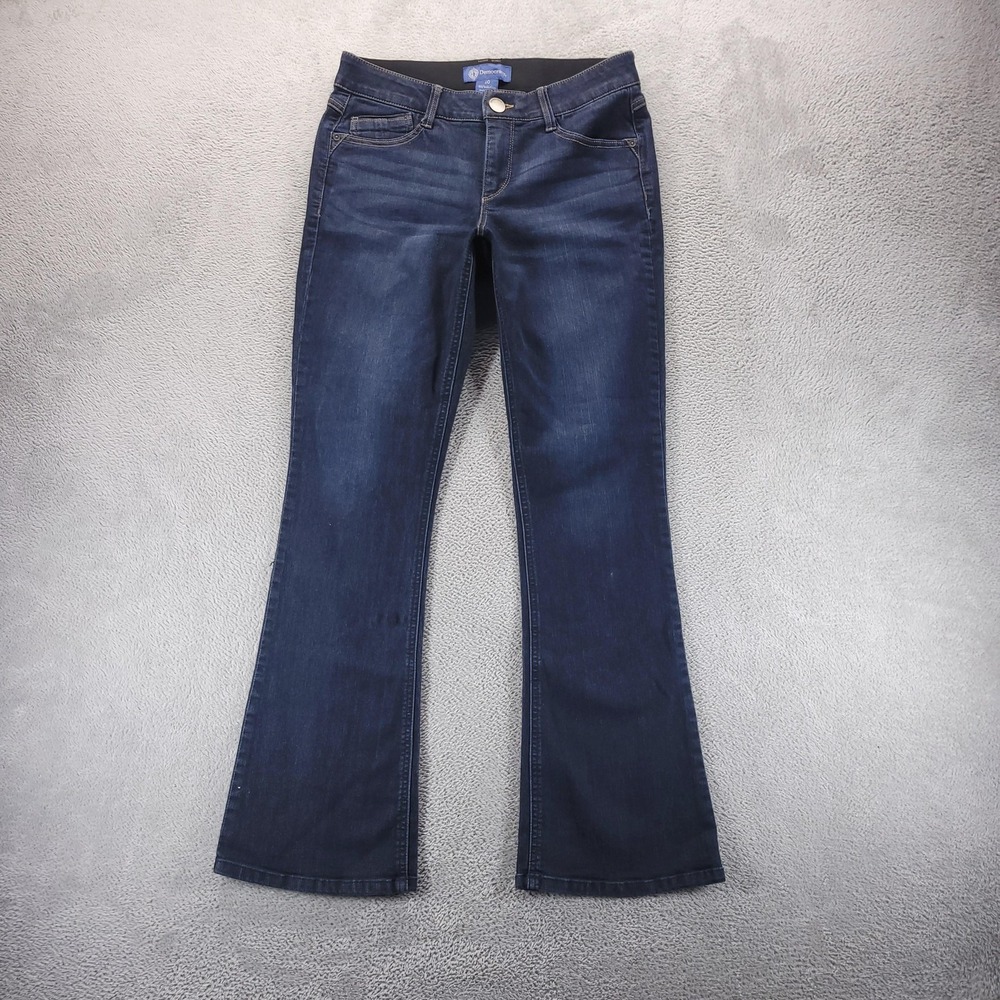 Democracy Jeans Womens 10 Blue Dark Wash Mid Rise Bootcut Ab Solution Stretch